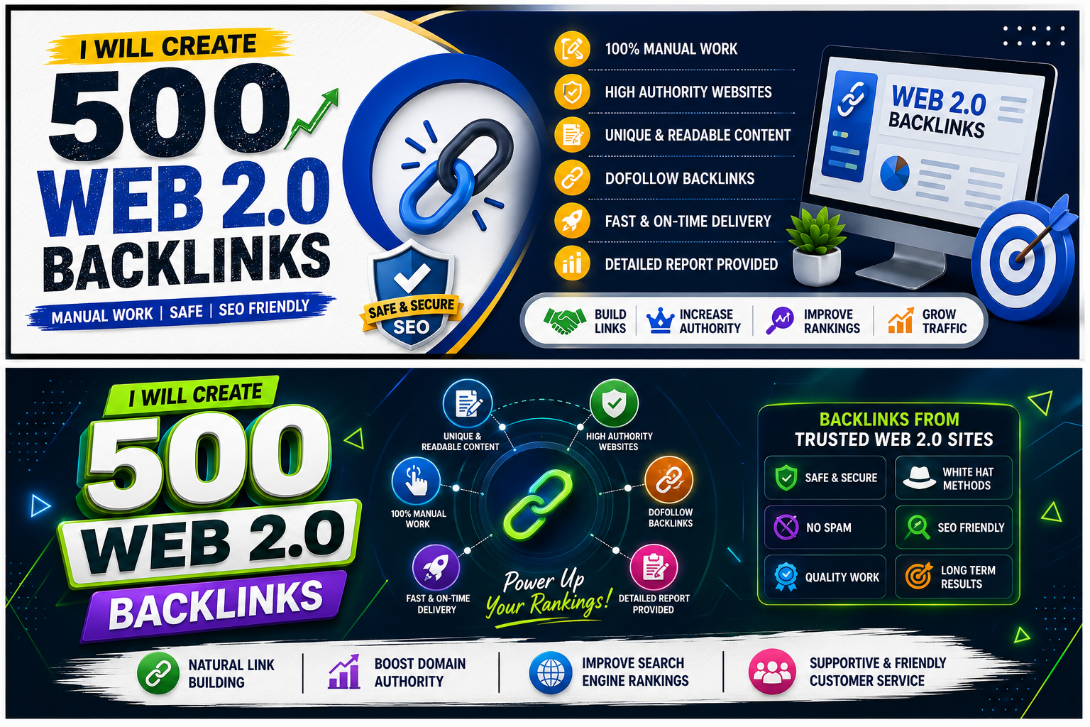 I Will Create 500 Manual Web 2.0 Backlinks with High Authority Platforms