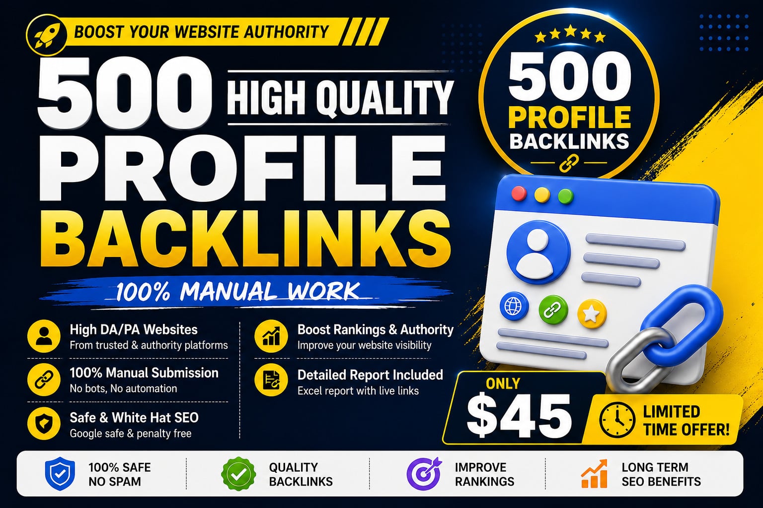 I will build 500 powerful profile backlinks to boost your SEO