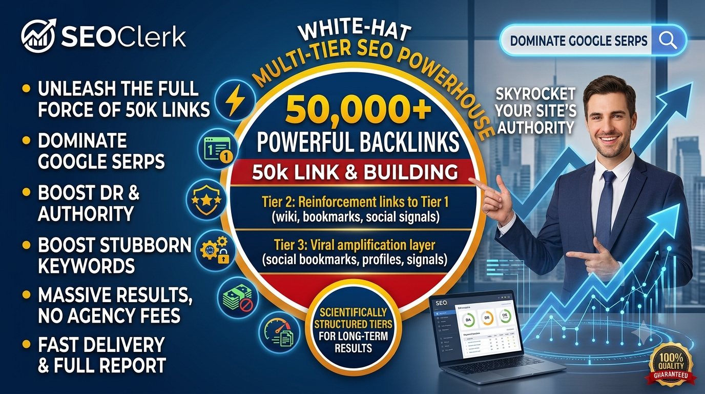 Get White hat multi tier Seo Powerhouse Package