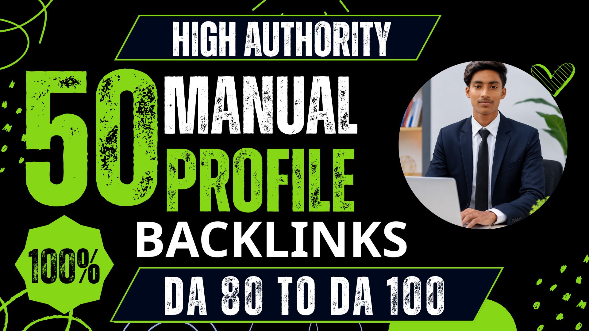 50 High Authority Profile Backlinks DA 80 to 100