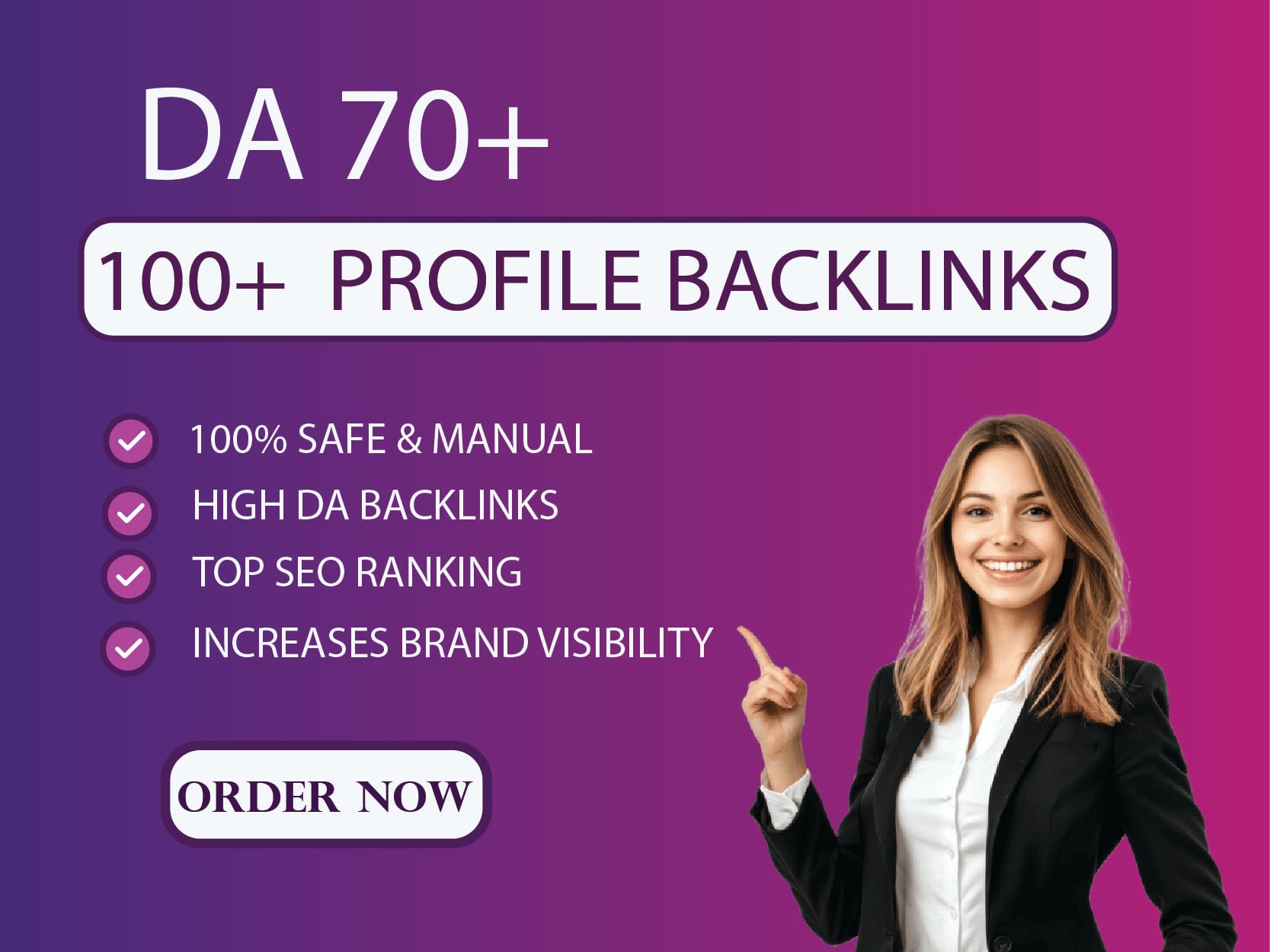 I will build 150 High DA 70+ Manual Profile Backlinks...
