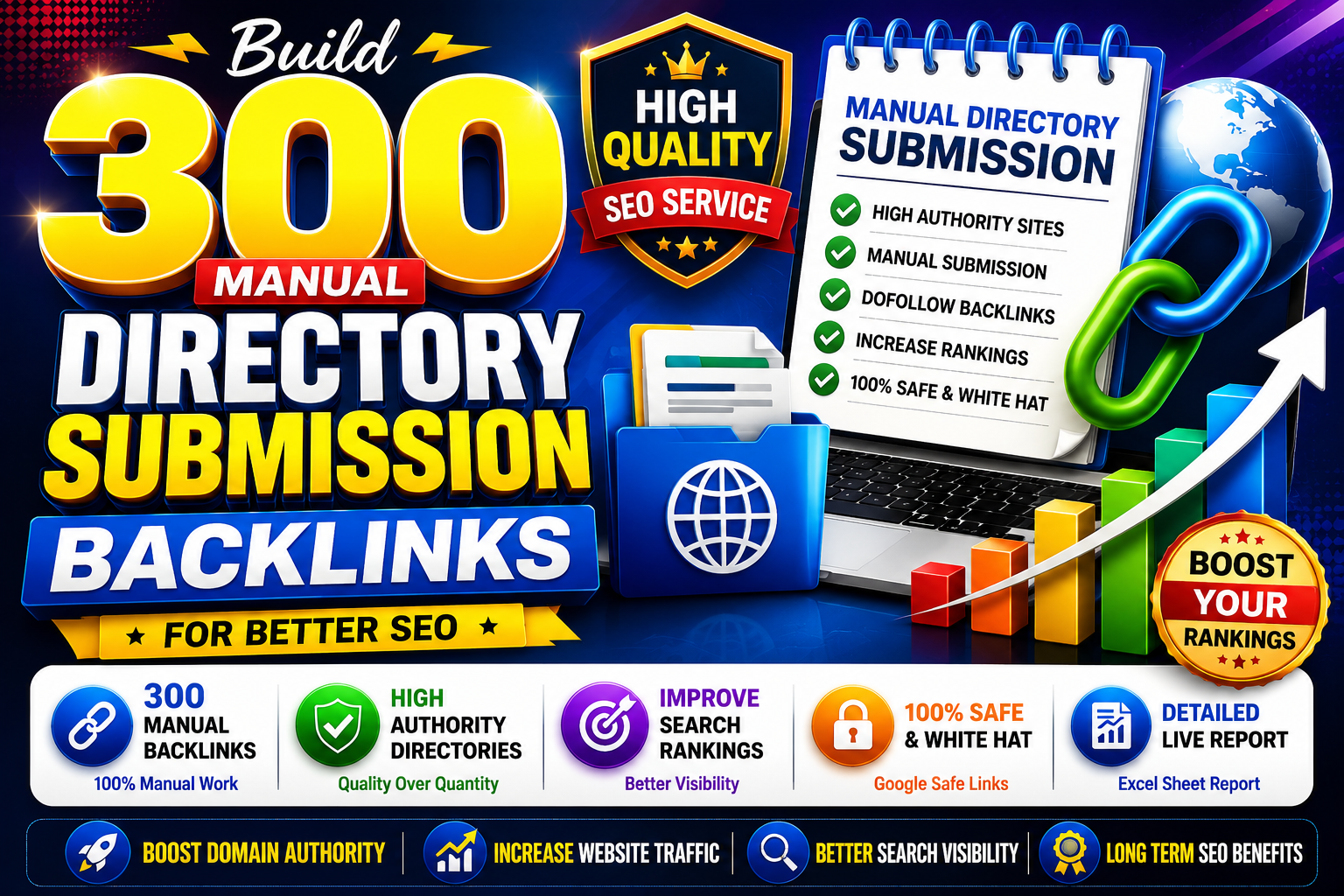 Build 300 Manual Directory Submission Backlinks for Better SEO