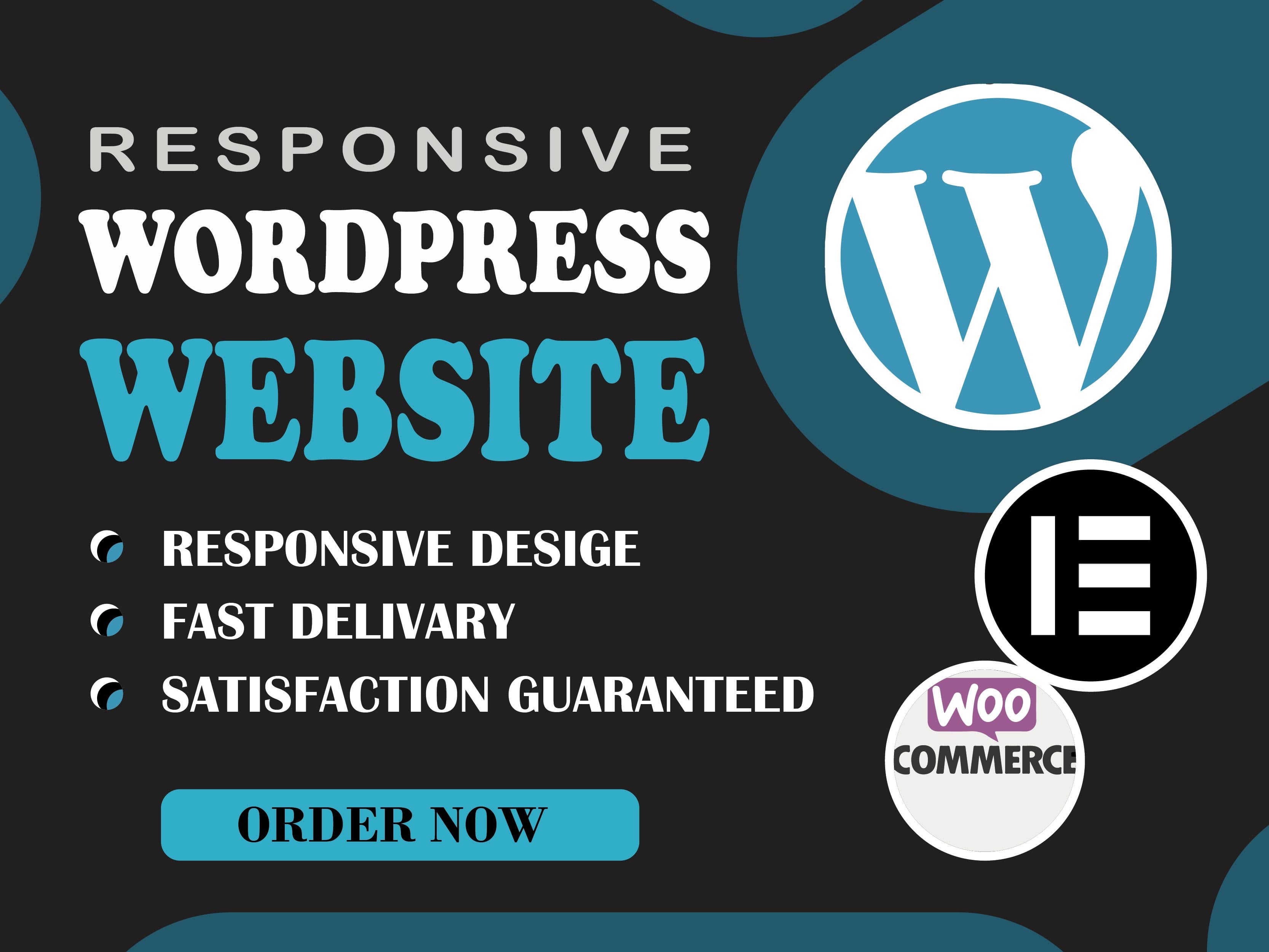 I will design a professional responsive WordPress website with Elementor