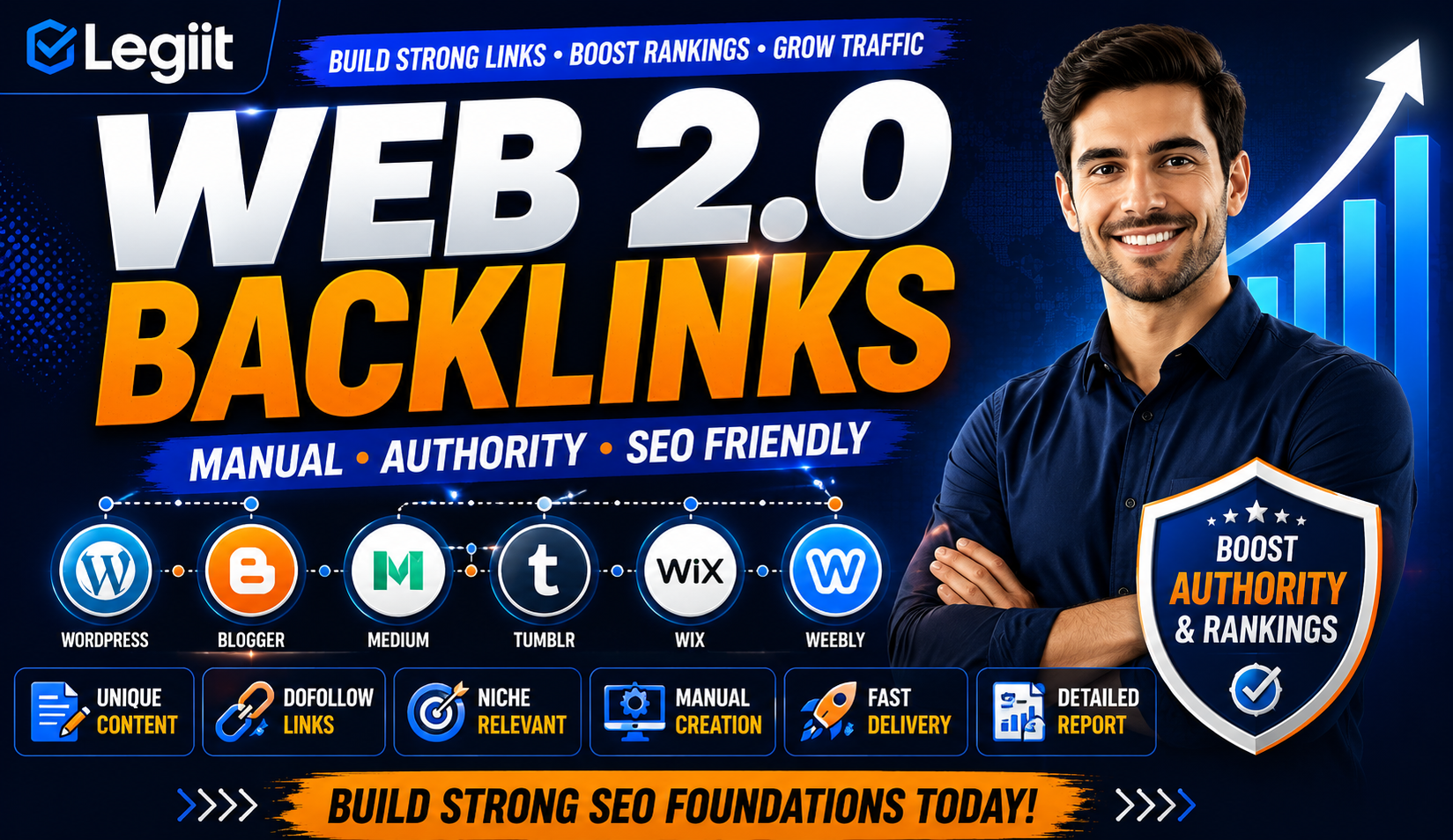 Get 50 Powerfull web 2.0 backlinks 