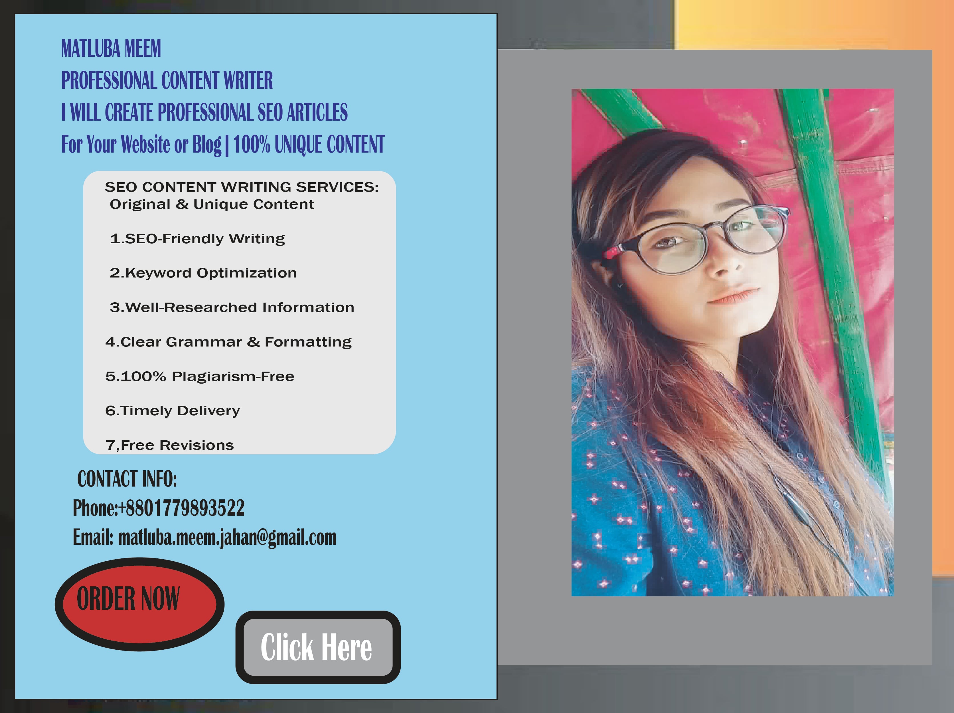 I will write 800 words a unique the high quality SEO Optimized content or website article