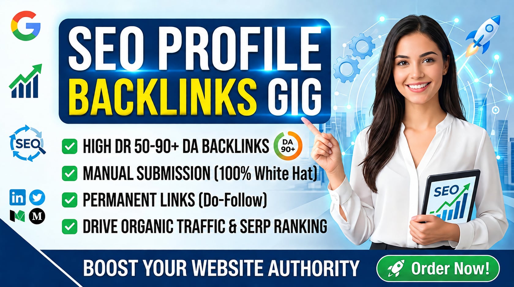 I will create 50 SEO profile backlinks with high qual...
