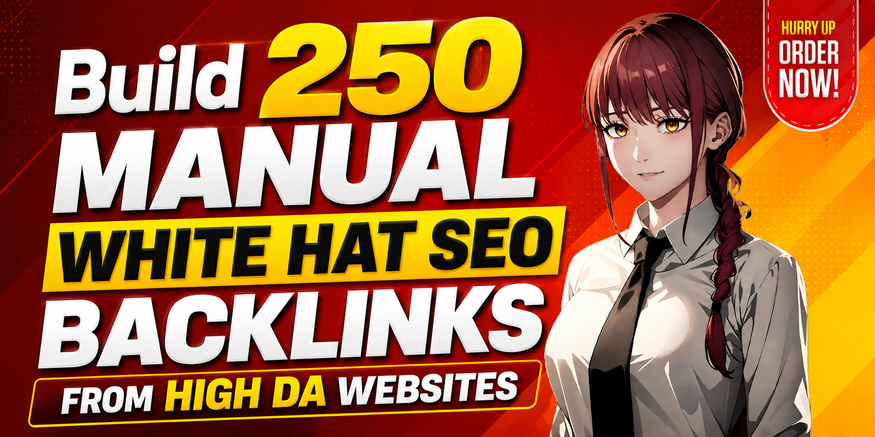 Build 250 Manual White Hat SEO Backlinks from High DA...