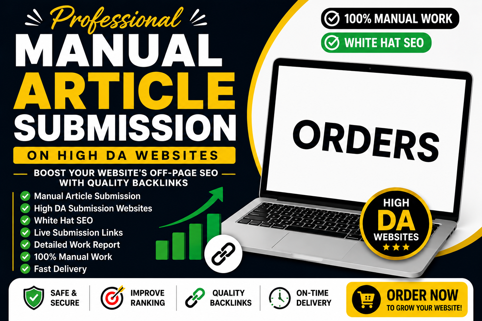 100 Article manual article submission on high DA websites for SEO