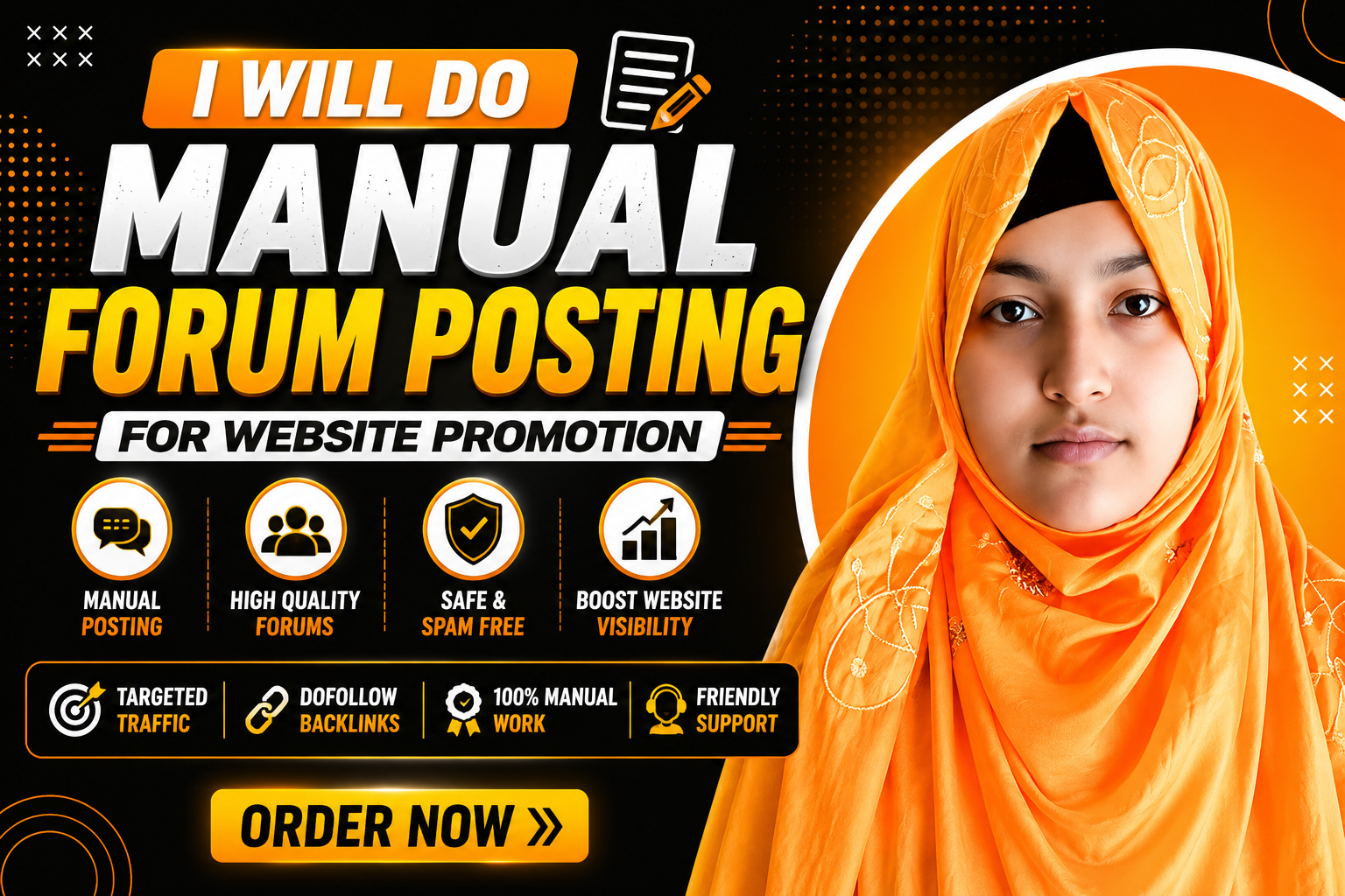 I will build 50 manual forum posting backlinks for websites