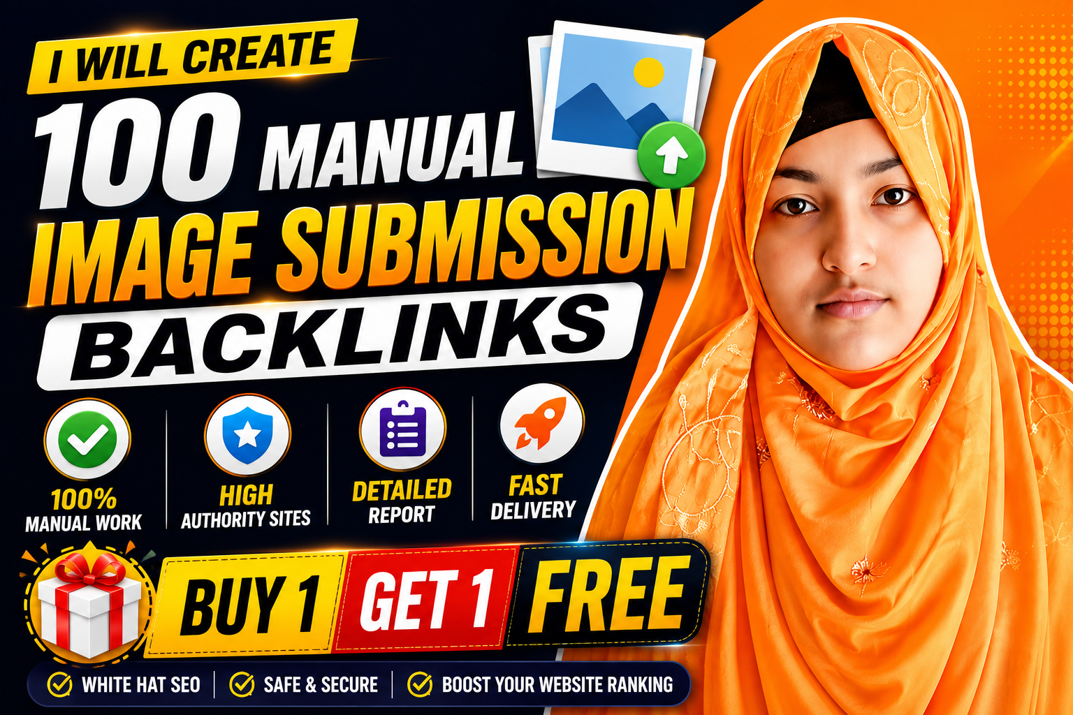 I will create 100 manual image submission backlinks