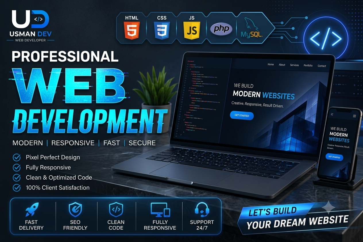 I will do professional web development and build responsive websites.