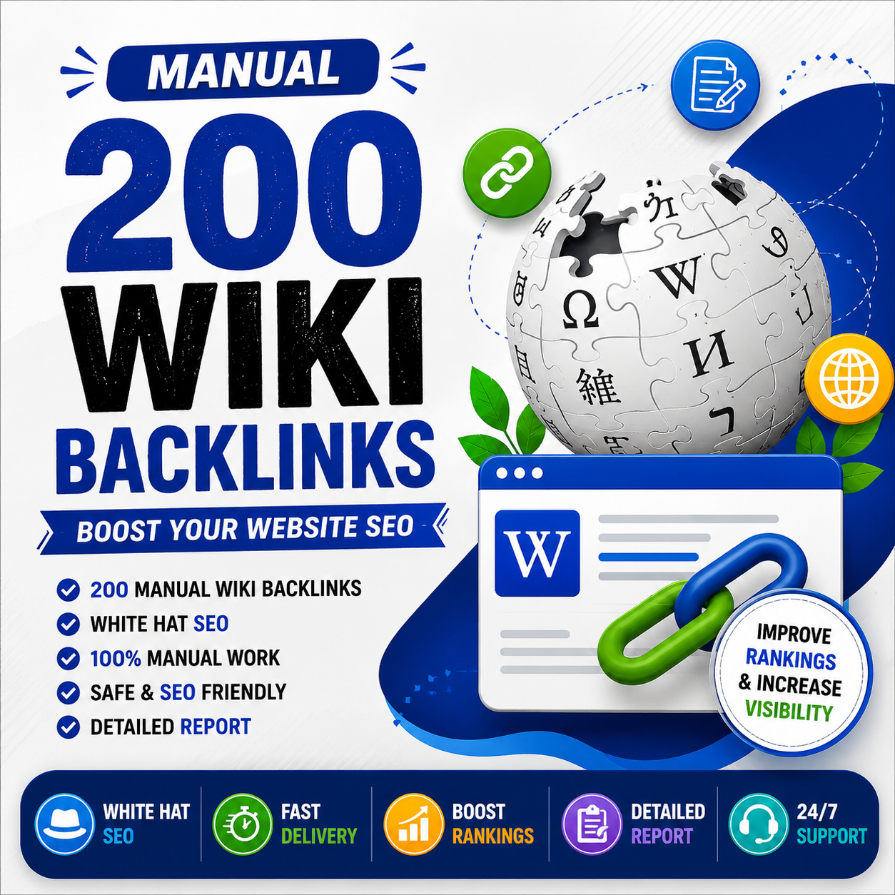 I Will Create 200 Manual Wiki Backlinks for Your Website