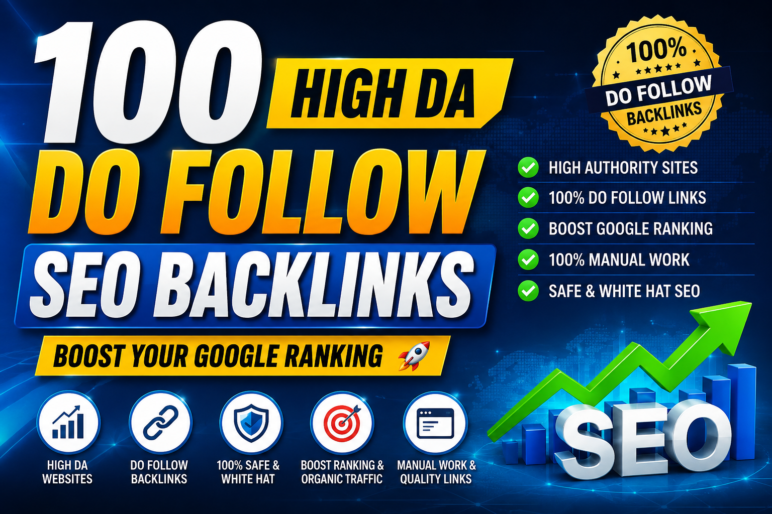 I will do 100 high da do follow SEO backlinks