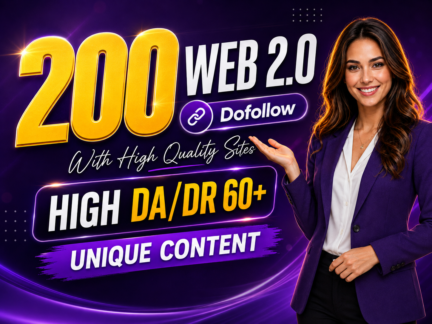 200 High DA DR 60+ Dofollow Web 2.0 Backlinks with Un...