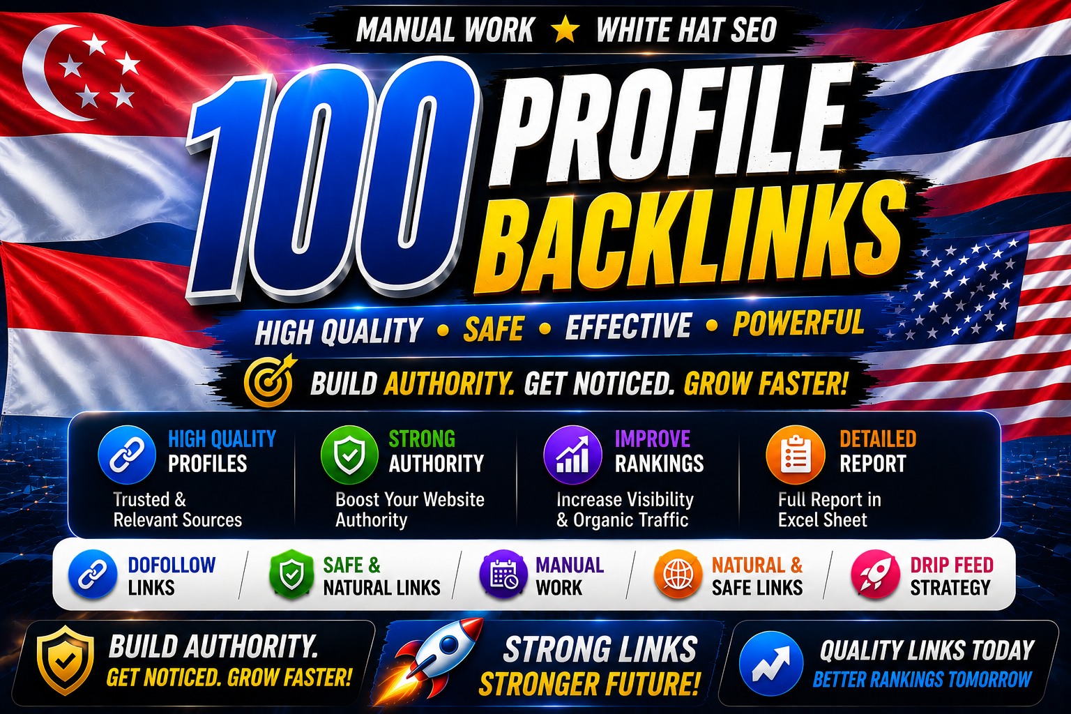 Manual 100 Profile Backlinks High DA Link Building