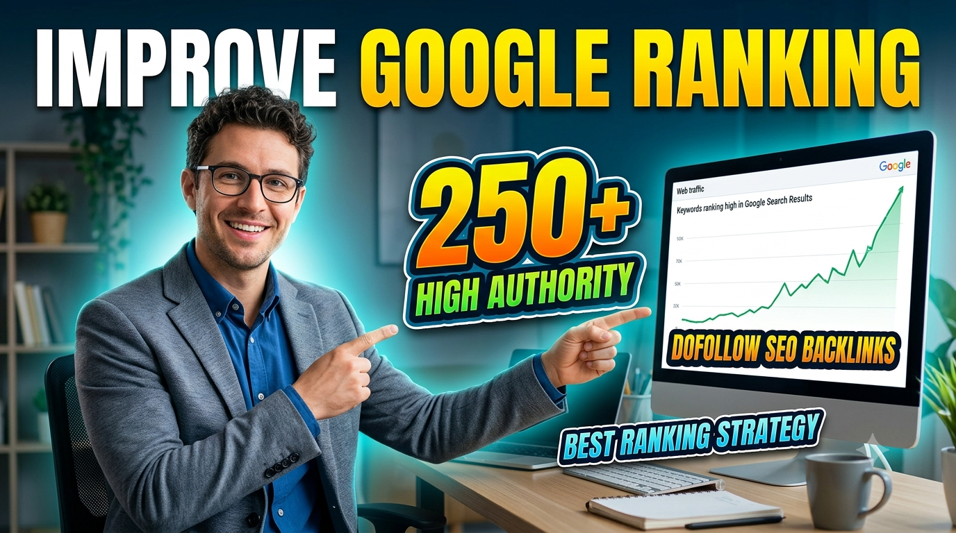 Improve Google Ranking with 250 High Authority Dofollow SEO Backlinks