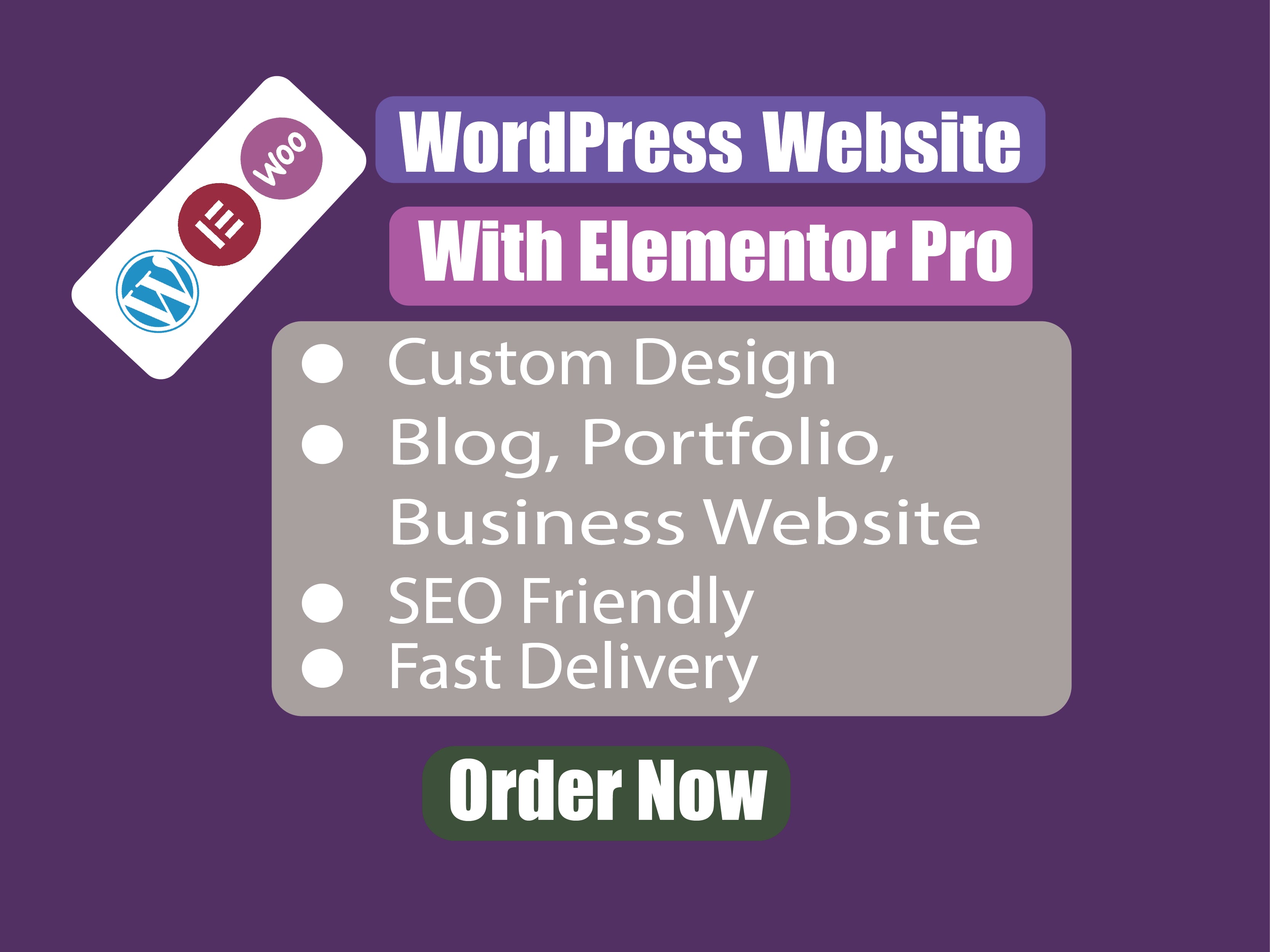 I will design custom user-friendly WordPress Website with Elementor pro