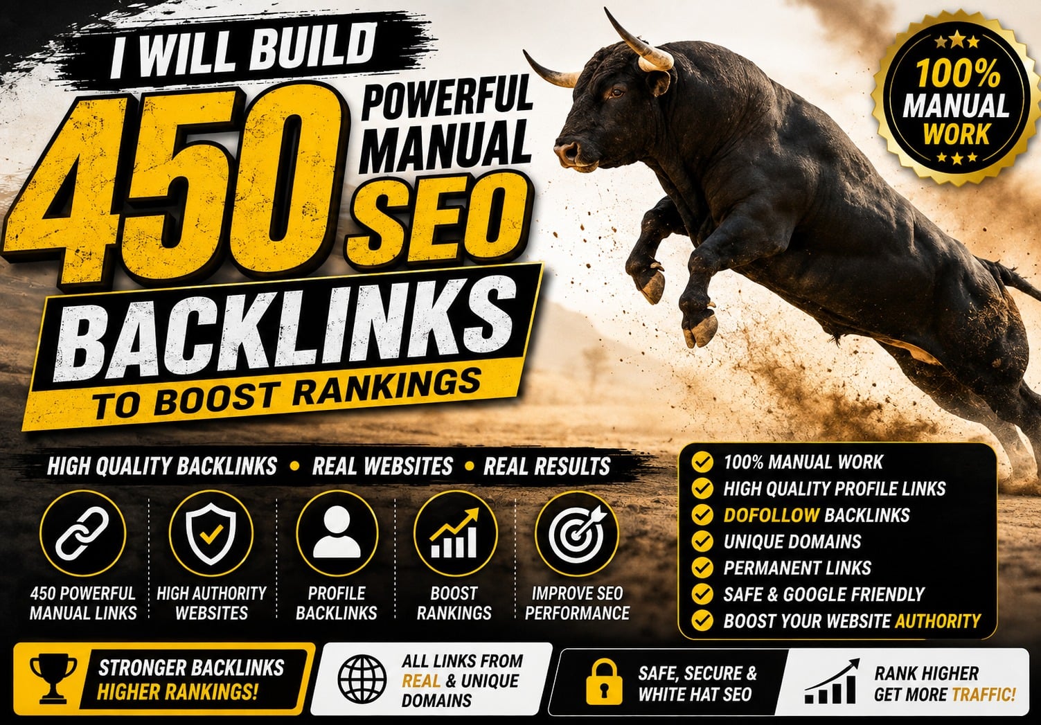 I Will Build 450 Powerful Manual SEO Backlinks to Boost Rankings