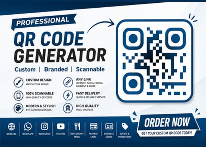 I will create professional customized QR code designs for business, branding and cards 