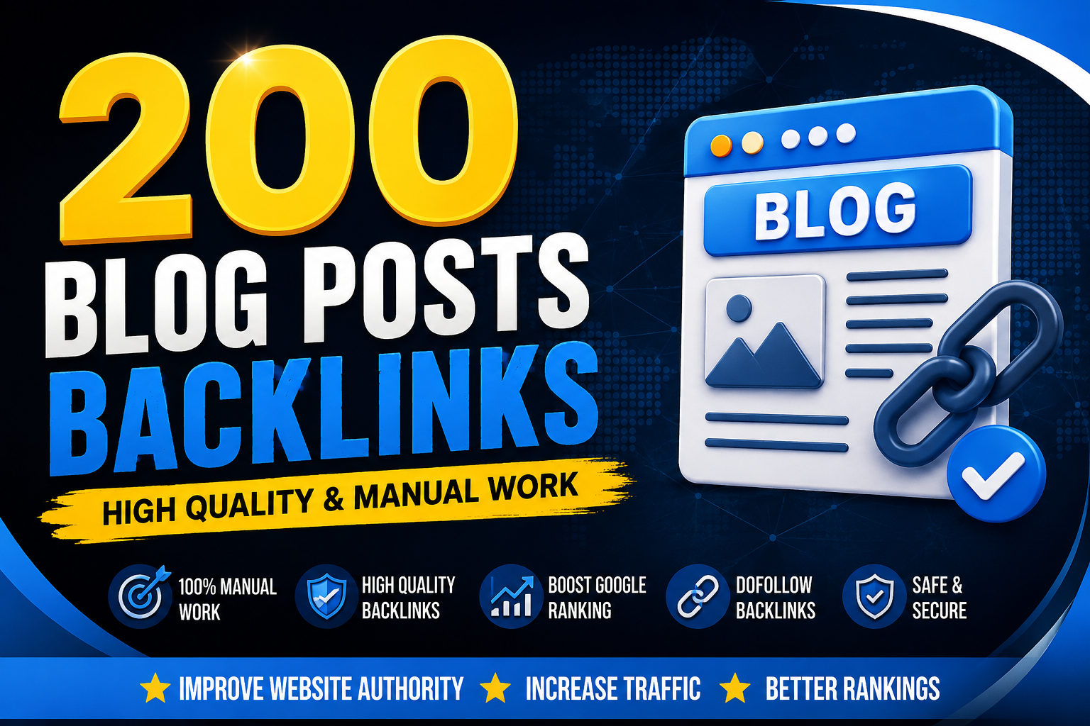 I will build 200 SEO blog post backlinks with manual work