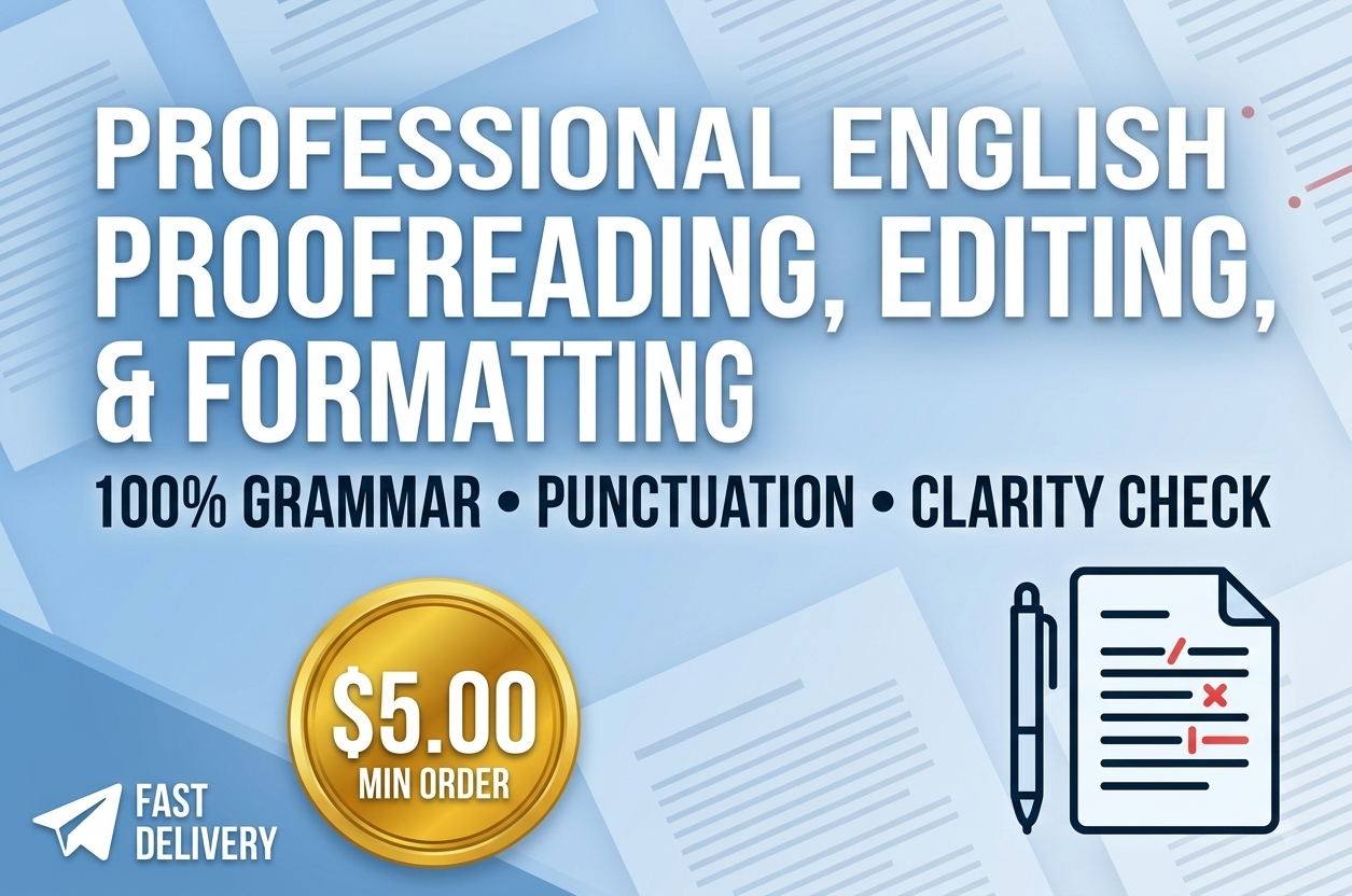 I will perfectly proofread, edit, and format your E...
