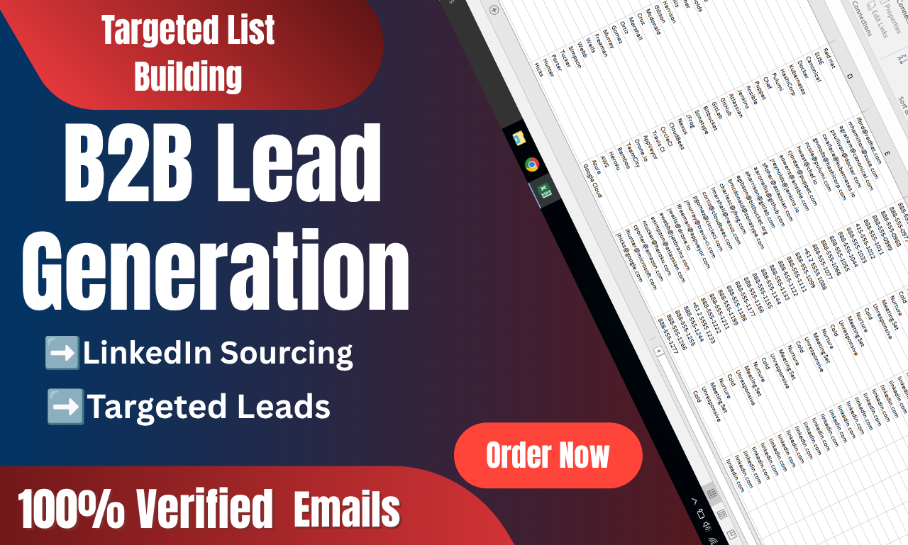 I will do targeted B2B lead generation and web resear...