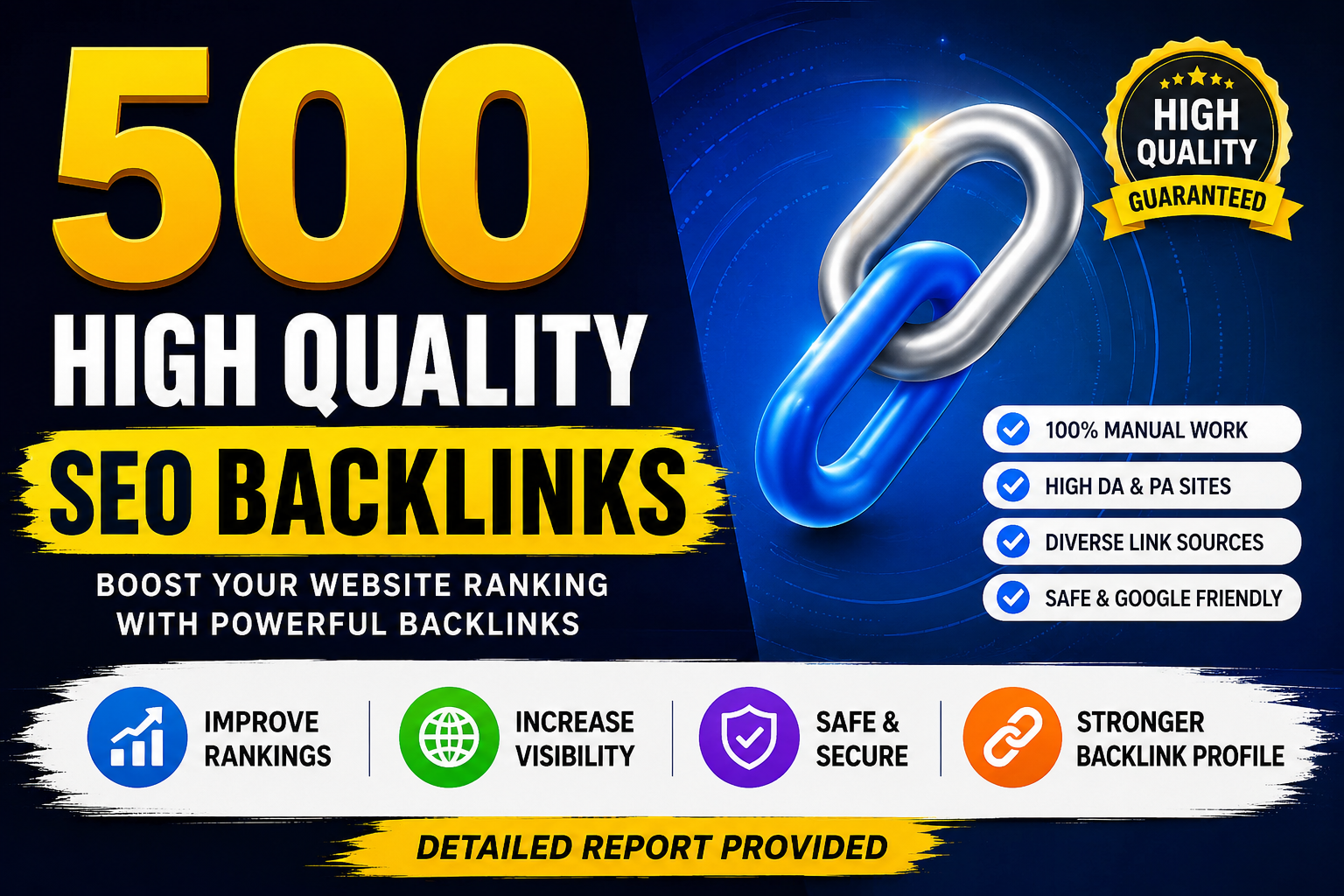 I Will Build 500 High Quality SEO Backlinks for Better Website Rankings