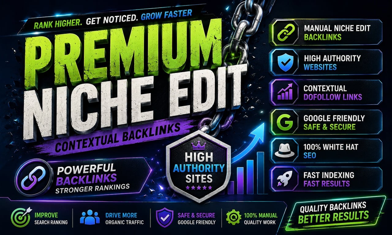 5 Premium Niche Edit links Manual Contextual Do Follow SEO BackLinks