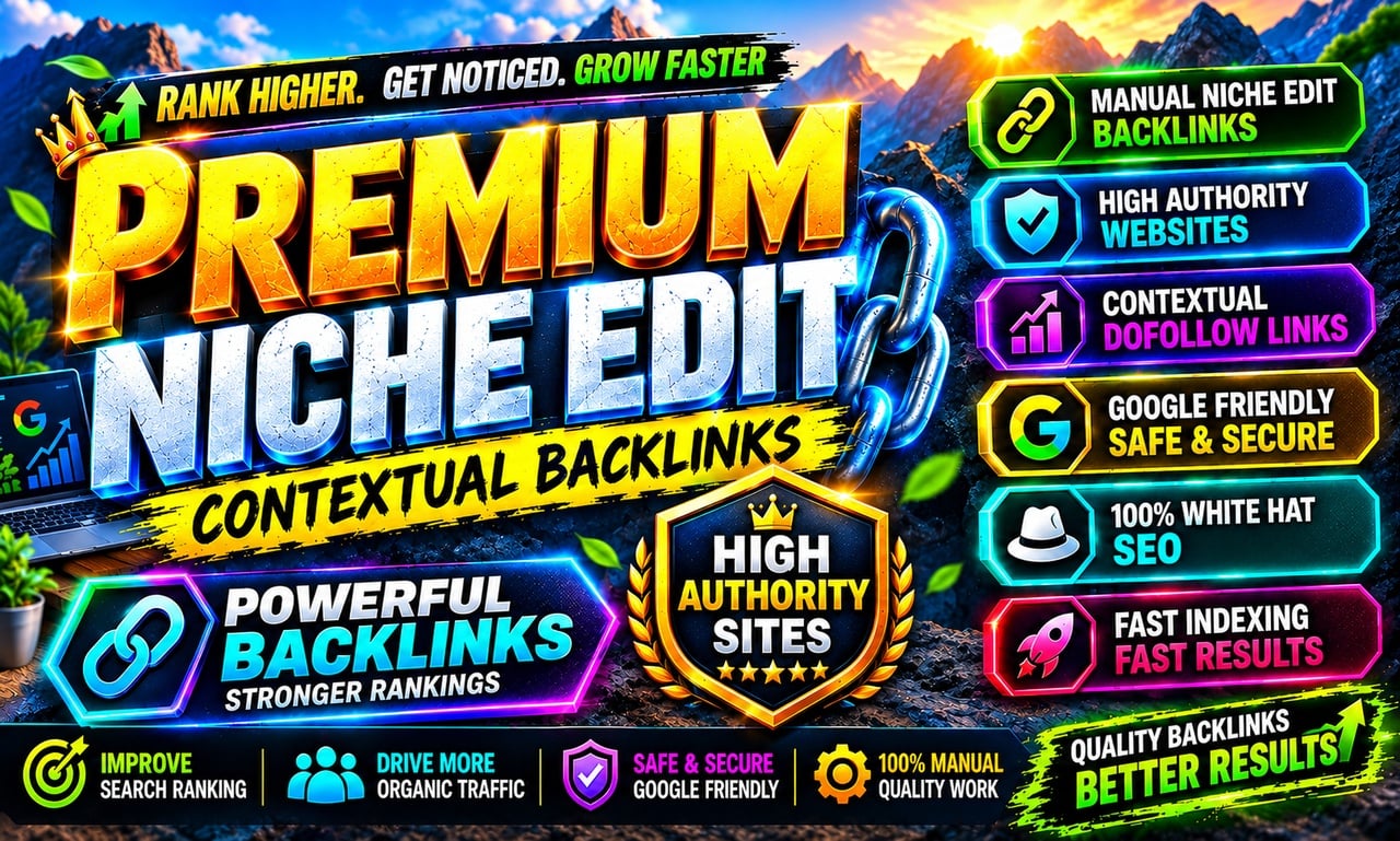 Get 5 Premium Niche Edits links Manual Contextual Do Follow SEO BackLinks