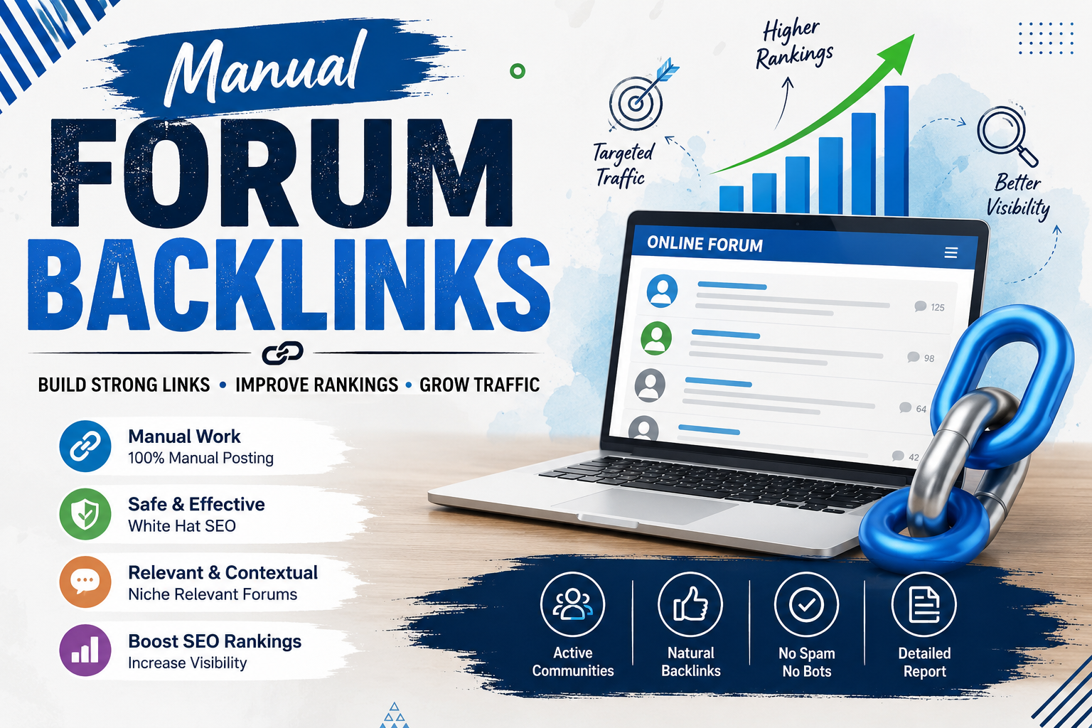 I Will Build 50 High Quality Manual Forum Backlinks for SEO