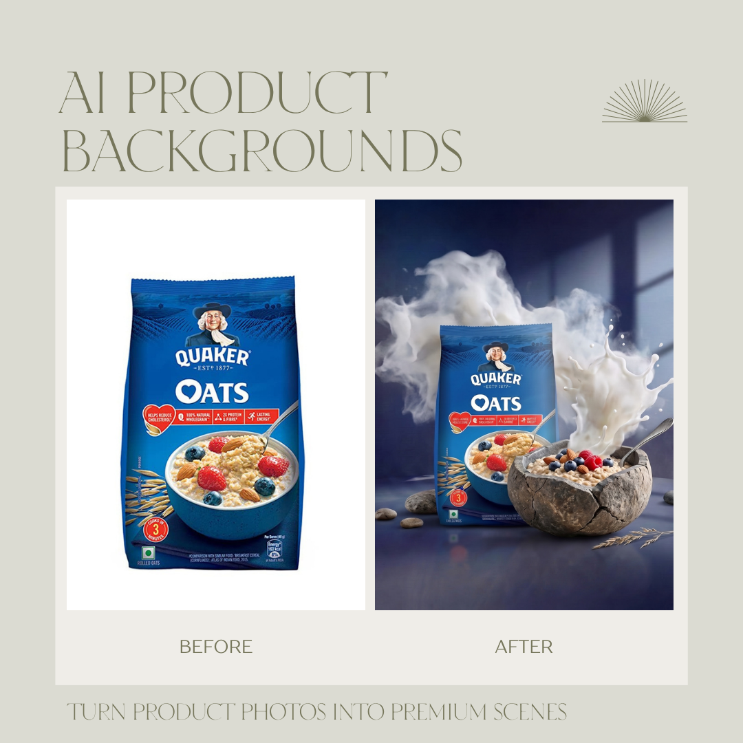 I will create AI product backgrounds and lifestyle product images