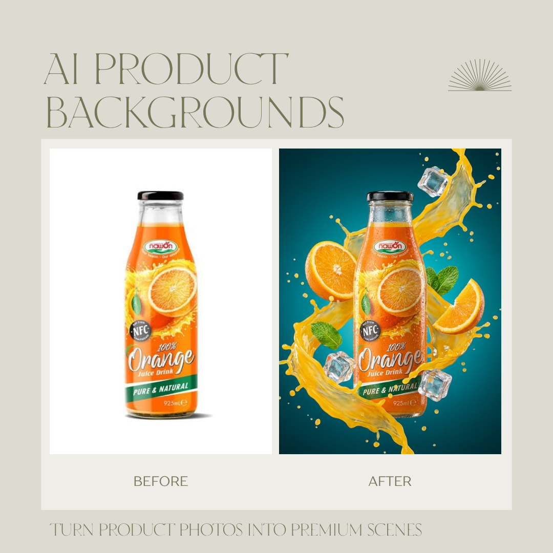 I will create AI product backgrounds and lifestyle product images