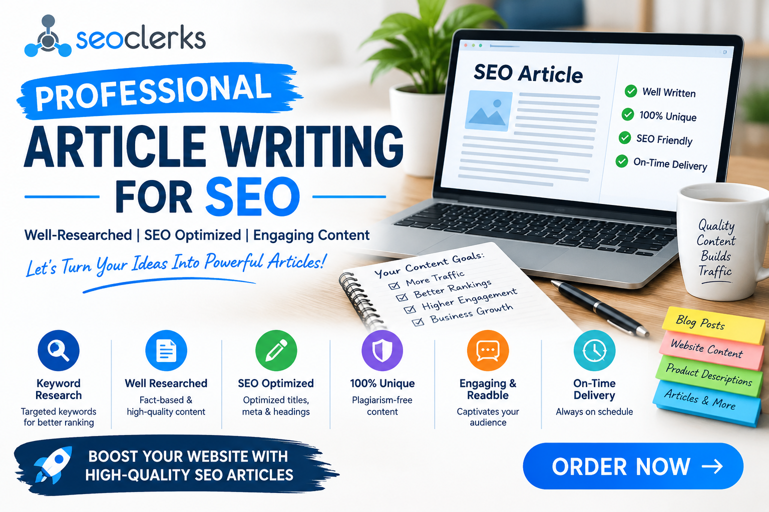 I Will Write High-Quality SEO Articles, Blog Posts & Website Content