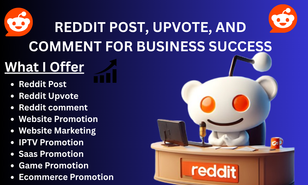 I will promote your website, AI, APP via reddit post and comment to boost awareness and visibility
