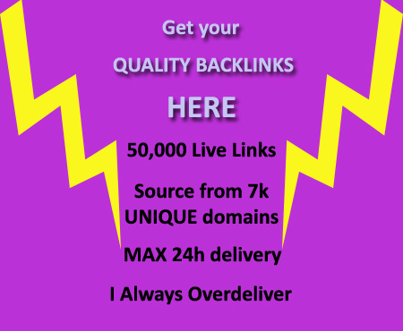 gladly make 50000++ Verified Quality BACKLINKS Instantly from 7000+ Domains to your site@!