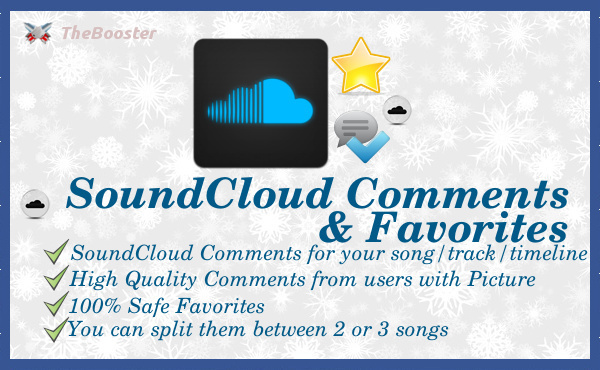 give you 100+ SoundCloud Comments and 100+ Favorites to your song / track / timeline you can also split them@!@
