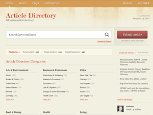 make a article directory with wordpress