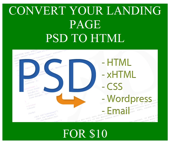 I will convert your psd landing page into html