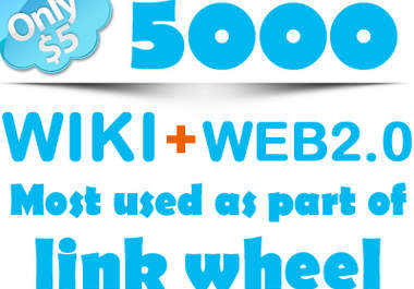 create 5000 WIKI LINKs + 400 Web 2,0 Unlimited URLs And Keywords, Many Pr6 Pr5 Pr4 Pr3 Pr2 hp WIKIs, Best Seo WIKILINKs 