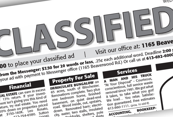 Classified ad writing service
