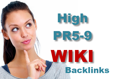 60 Wiki backlinks from high pr5 to pr9 websites, including some Edu