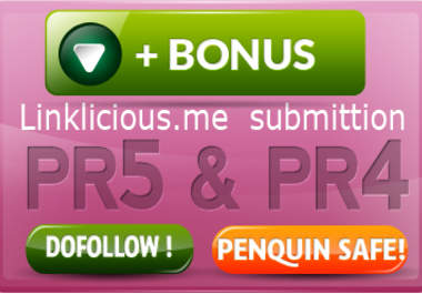 manually build 4 x PR5 and 6 x PR4 dofollow High Quality backlinks with anchor text on actual PR5 and PR4 page + submitt them to linklicious