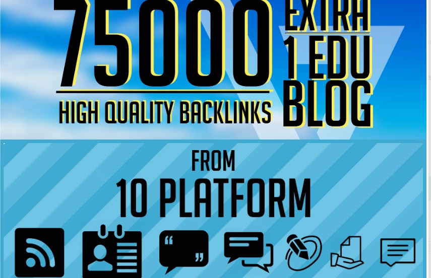 U ill get 7500 Backlinks Blaster From 5 Platforms To Your Website For Search Engine