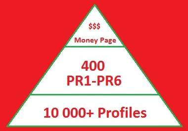 create High PR Pyramid 420+ PR1 to PR6 Or Even Higher Profile Backlinks With Unlimited URLs and Keywords and 10 000 + On 2nd Layer