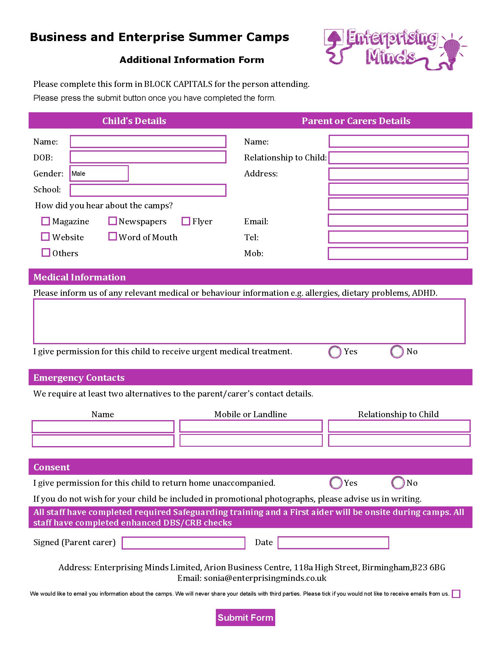free fillable form creator