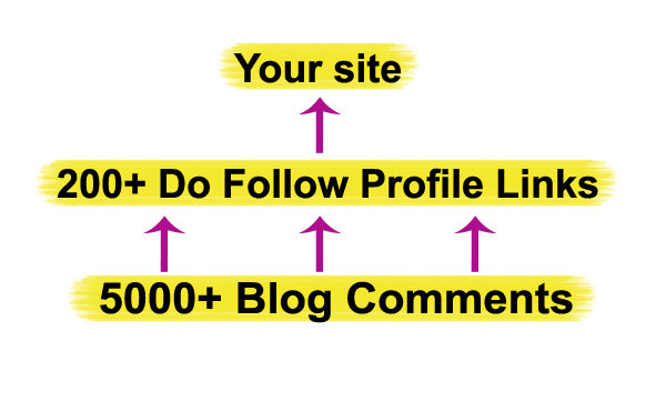 build more than 200 DOFOLLOW Profile Links from high pr forums and create more than 5000 blog comments to them for massive juice to your url 
