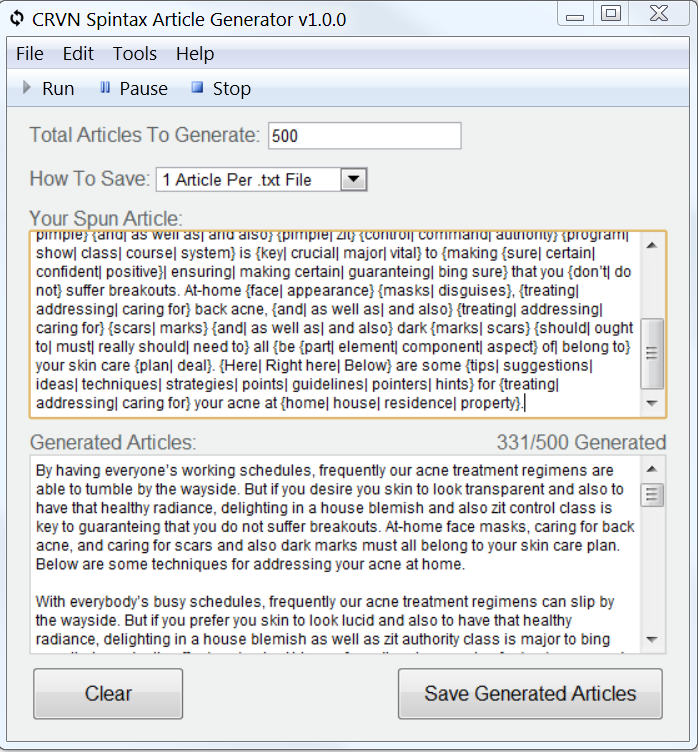 Spintax Article Generator Software - 30 Day Money Back Guarantee