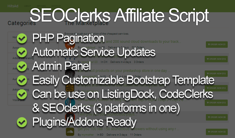 SEOclerks Affiliate Script