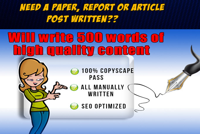 I will write 500 words of unique content based on you...