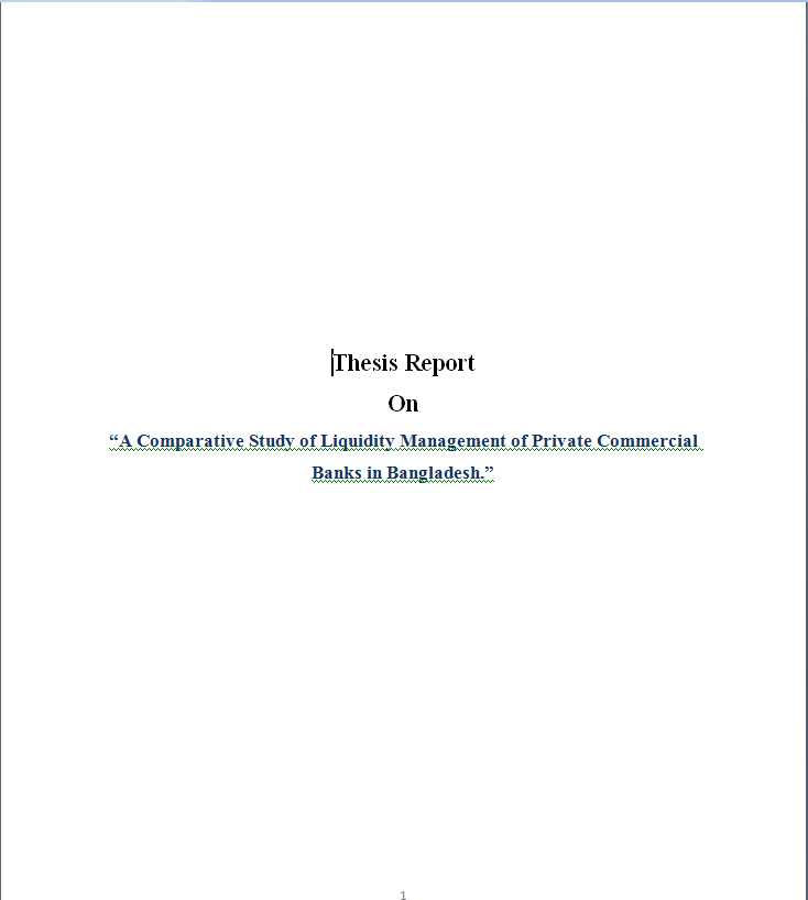 LIquidity Managing Procedure in Private Commercial Ba...